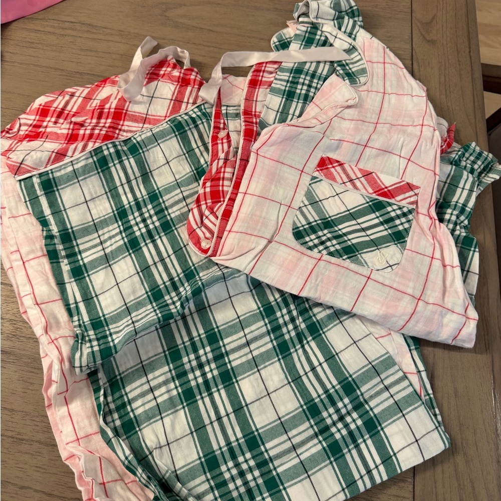 Victoria's Secret Red and Green Plaid Kids Pajama Set